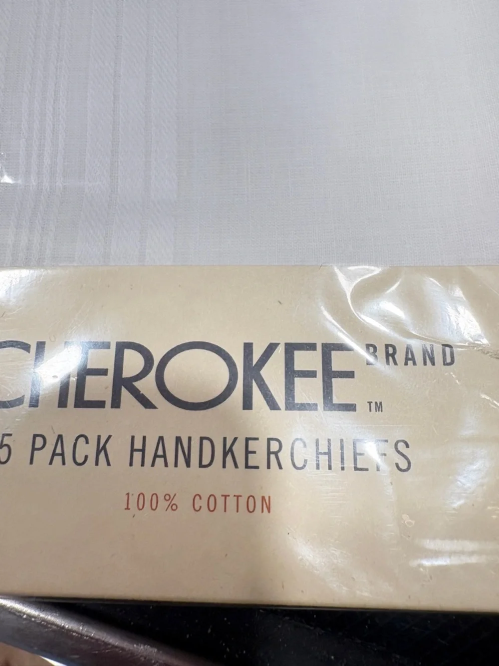 Cherokee 5 pack handkerchiefs. 100% cotton. White. NWT. Brand new. 2 pkgs.